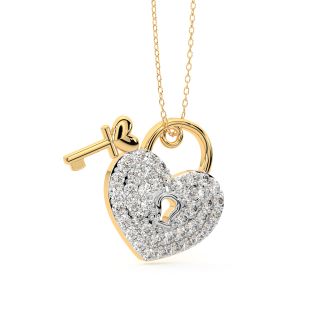 Heart Lock Diamond Pendant